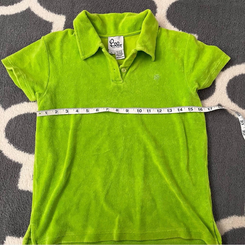 LILLY PULITZER brat lime green terry cloth polo - Picture 3 of 6